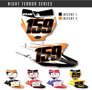 KTM--PREPRINTED-Number Plate Graphics -PRODUCT-NIGHT-TERROR-SERIES
