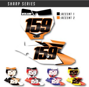 KTM--PREPRINTED-Number Plate Graphics -PRODUCT-SHARP-SERIES