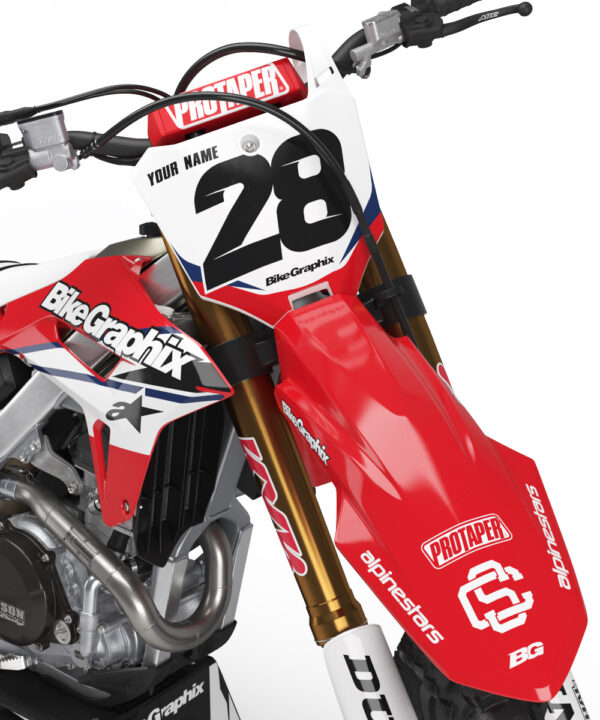 Honda Style Red Semi Custom Motocross Graphics - Image 2