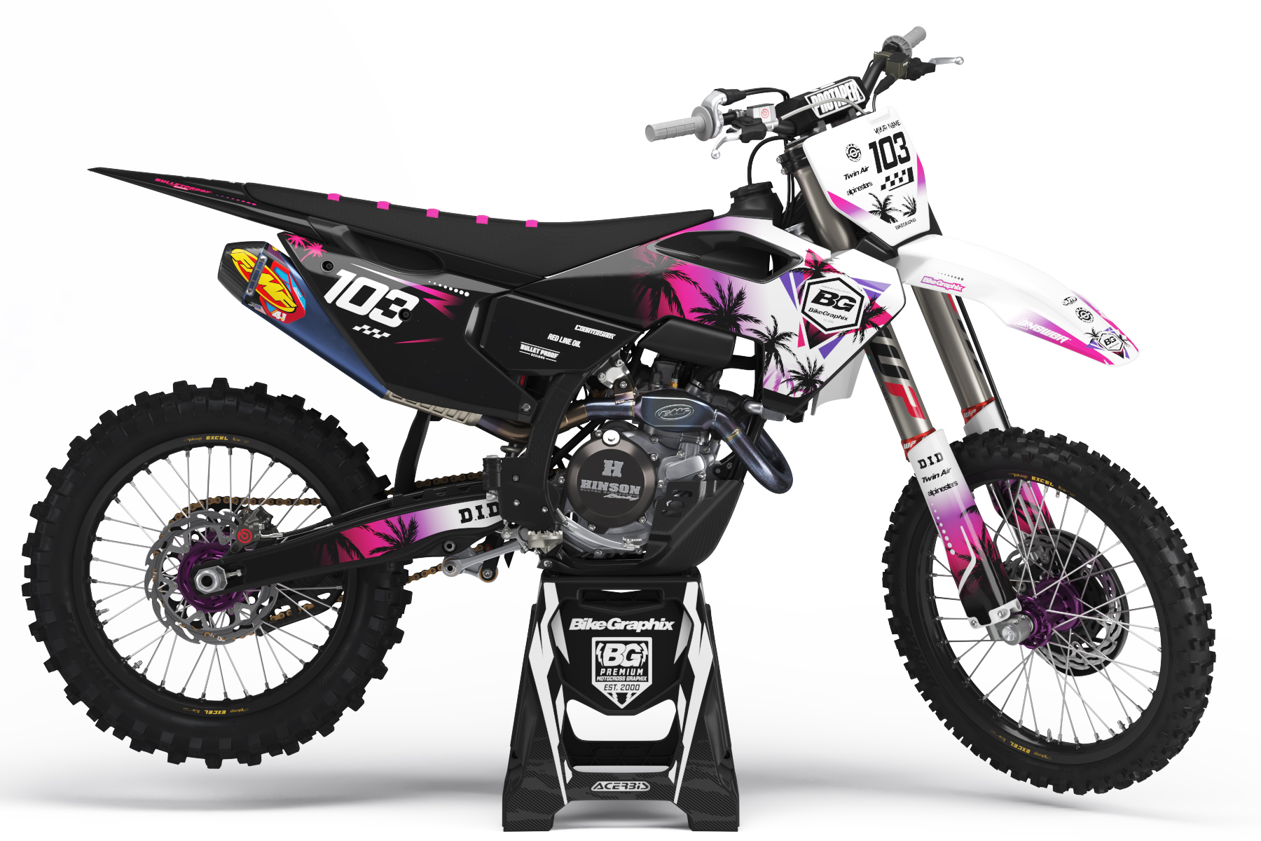 Husqvarna Miami Flo Semi Custom Motocross Graphics