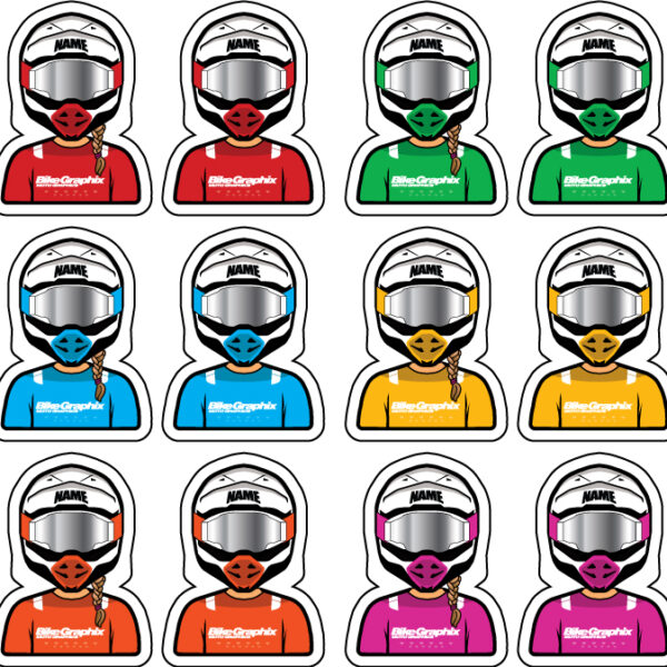 Motocross Rider Cartoon Decals